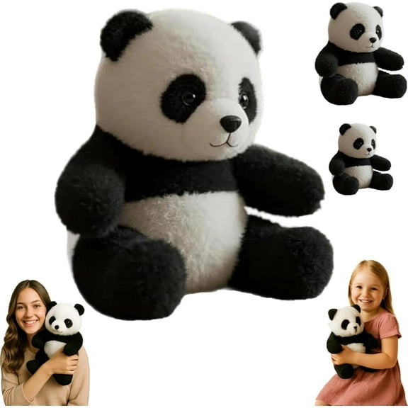 Giant Panda Stuffed Animal, Panda Plush Toy, (10 inches / 25 cm) Large Cute Jumbo Pandas Plush Pillow,Soft Large Plushie,Huge Big Plushy Fluffy Fat Oversized,Valentine for Kids Girls