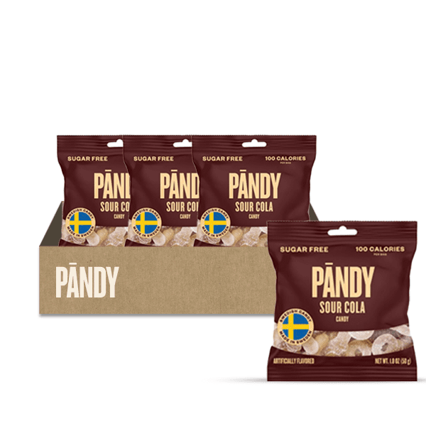 Pandy Swedish Candy Sugar Free Candy Sour Cola 14 Bags - Swedish Candy Mix - Keto Gummy Candy - Diet Candy Healthy Snacks Low Calories Sour Sweets Cola Flavour 14 x 1.8oz
