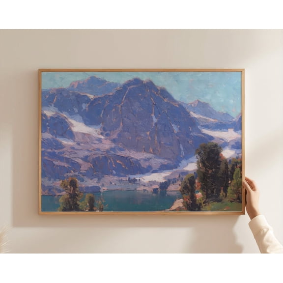 Pane Lake Poster - Alpine Mountain Landscape Wall Art - Edgar Alwin Payne Artwork Wall Art, Modern Wall Decor, 8x12 UNFRAMED