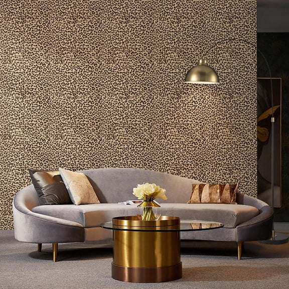 PaneVeil Classic Leopard Print Peel and Stick Wallpaper Removable, 17.3" x 118.11"