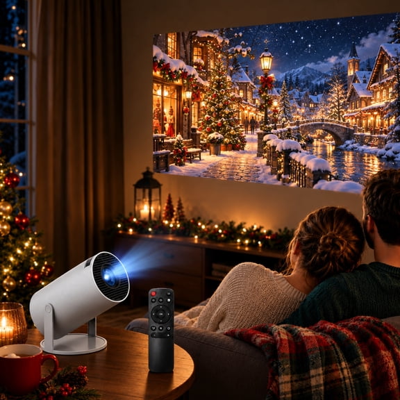 Merry Glow Christmas Projector, Holiday Projection Night Light Flexible 180 Projection With Auto Calibration, Hd Input Support With Built-In Audio
