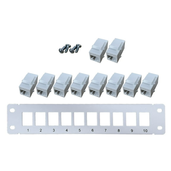 Panel 10Port CAT5e 10G 1U Panel UTP 19inch Wallmount or Rackmount Down Block for CAT5e