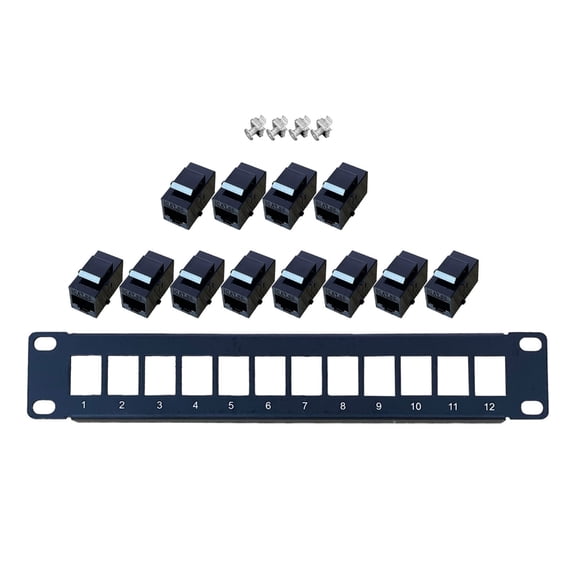 Panel 12Port CAT5e 10G 1U Panel UTP 19inch Wallmount or Rackmount Down Block for CAT5e