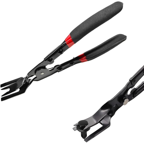 Panel Clip Removal Plier, Automotive Door Panel Upholstery Trim Clips Removal Tool Pliers, Remove Push Pin and Press in Trim Clip Fasteners Lift Action Plier, Car Accessories (Black)