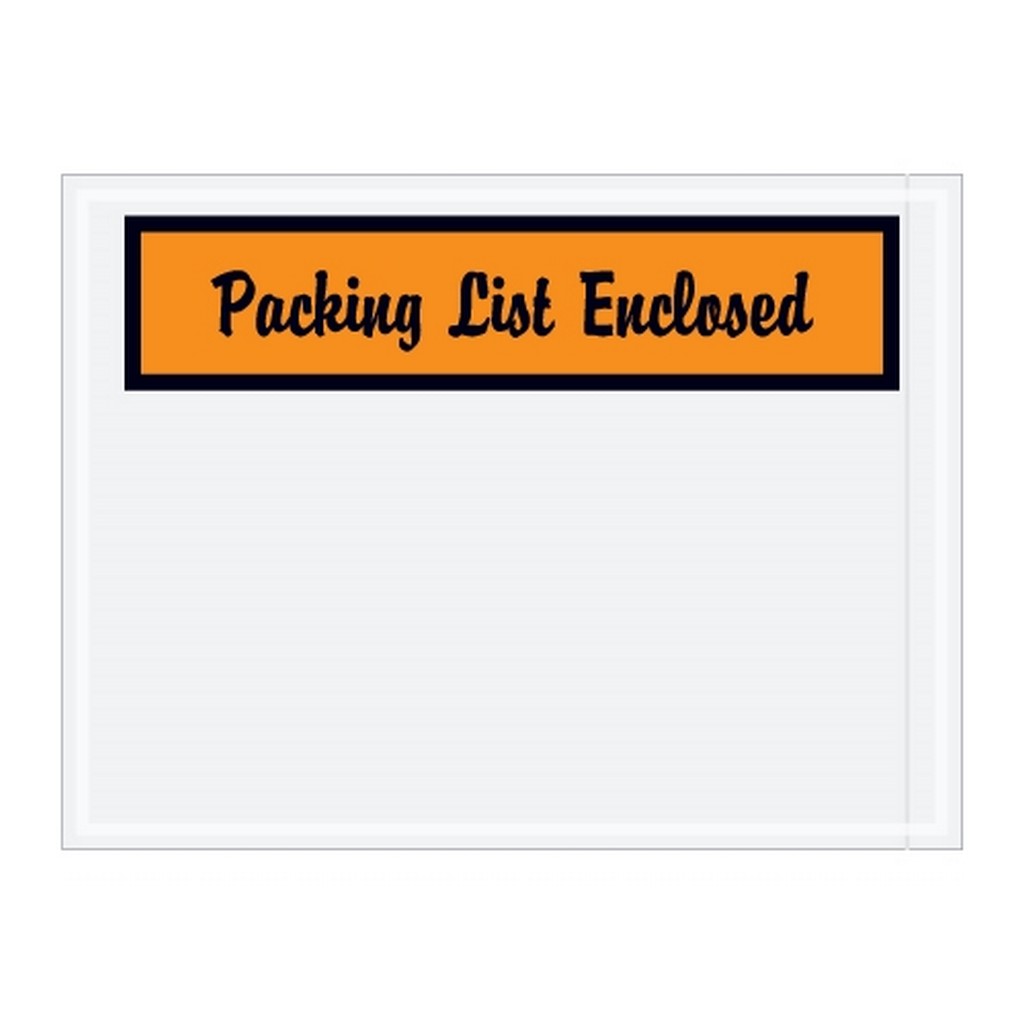 Panel FaceScript Orange "Packing List Enclosed" Envelopes 4 1/2" X 6