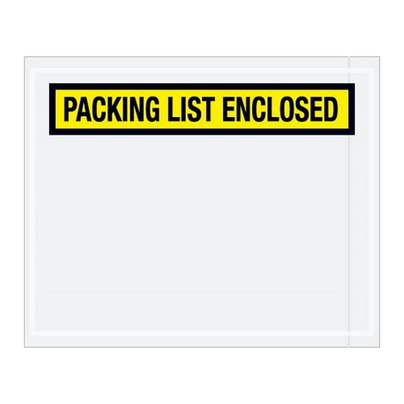 Panel Face Yellow "Packing List Enclosed" Envelopes 4 1/2" X 5 1/2" (1000 Case)