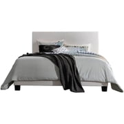 Panel Faux Leather Queen Bed, White