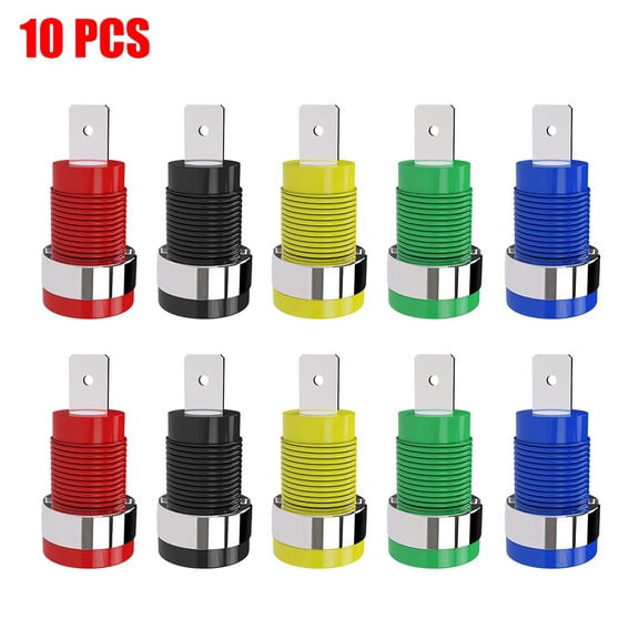 Panel Mount Banana Socket Pluggable Grounding Posts Safety Terminal Blocks Test Probe 12mm Opening Banana Plugs