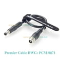 thumbnail image 1 of Panel Mount DC Power Cable 5.5mm x 2.5mm Male to Female Extension Cable for 12V/24V, LED lights, CCTV, Embedded Devices, 1 of 6