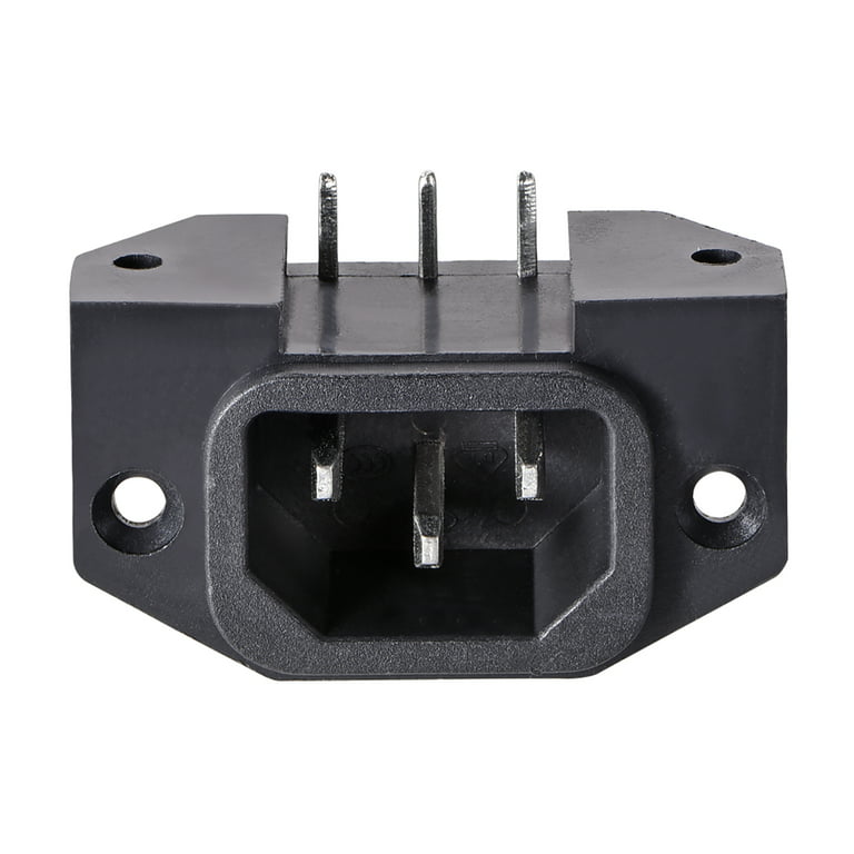 Panel Mount Plug Adapter AC 250V 10A/15A C14 3 Pins IEC Inlet Module Plug  Power Socket Male Right Angle