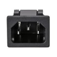 thumbnail image 1 of Panel Mount Plug Adapter AC 250V 10A C14 3 Pins IEC Inlet Plug Socket  Staight, 1 of 3