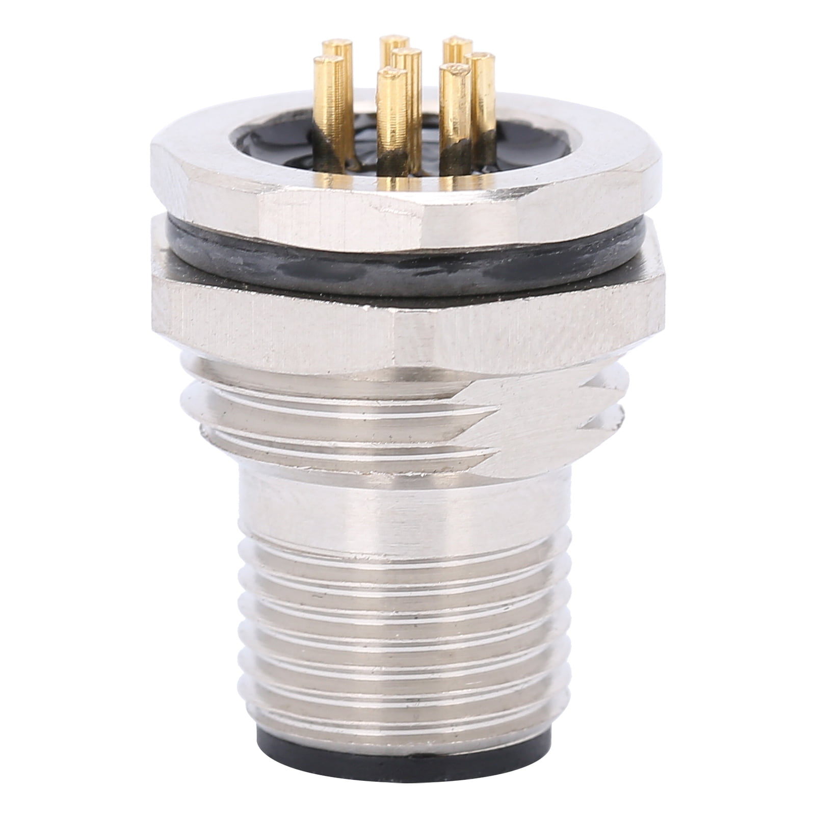 Panel Mount Socket M12 Thread 8 Pin Industrial Electrical Circuit ...