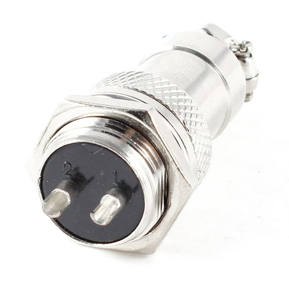 Panel Mount Universal Metal Aviation Connector Plug GX16-2 16mm 2 Terminal