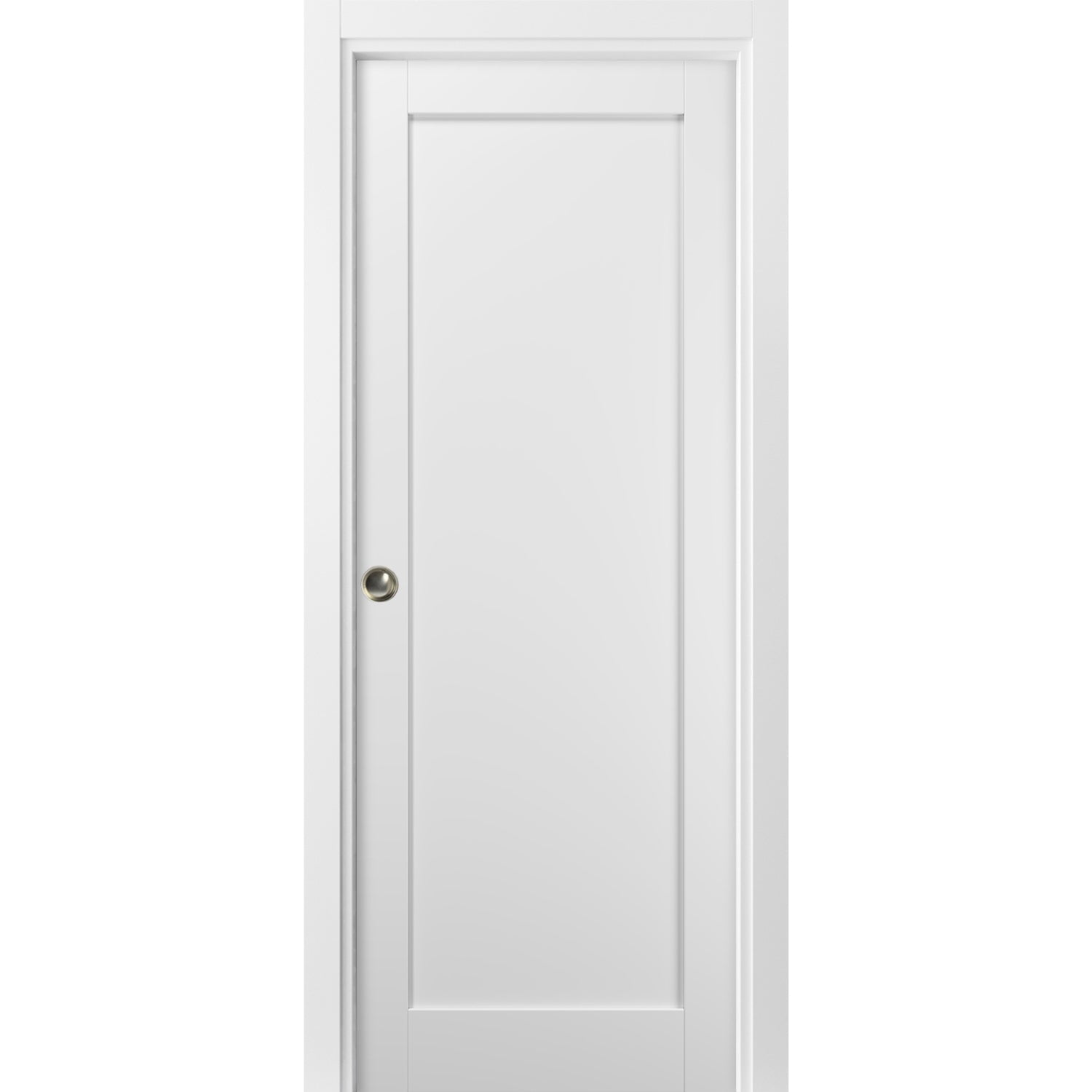 Panel Pocket Door 30 x 80 with Frames Quadro 4111 White Silk Kit