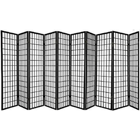 Panel Shoji Screen Room Divider 3-10 Panel (10 Panel, Black, White, Cherry, Natural)