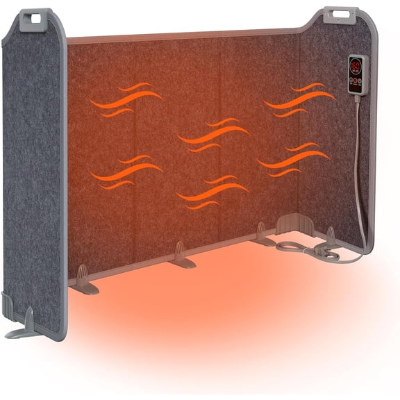 Panel Space Heater for Office/Home Quiet, Portable Electric Space Heater Warmer, Under Desk Heater for Legs Feet Knee, Foldable Foot Warmer with Thermostat Auto Shut Off, 12H Timer