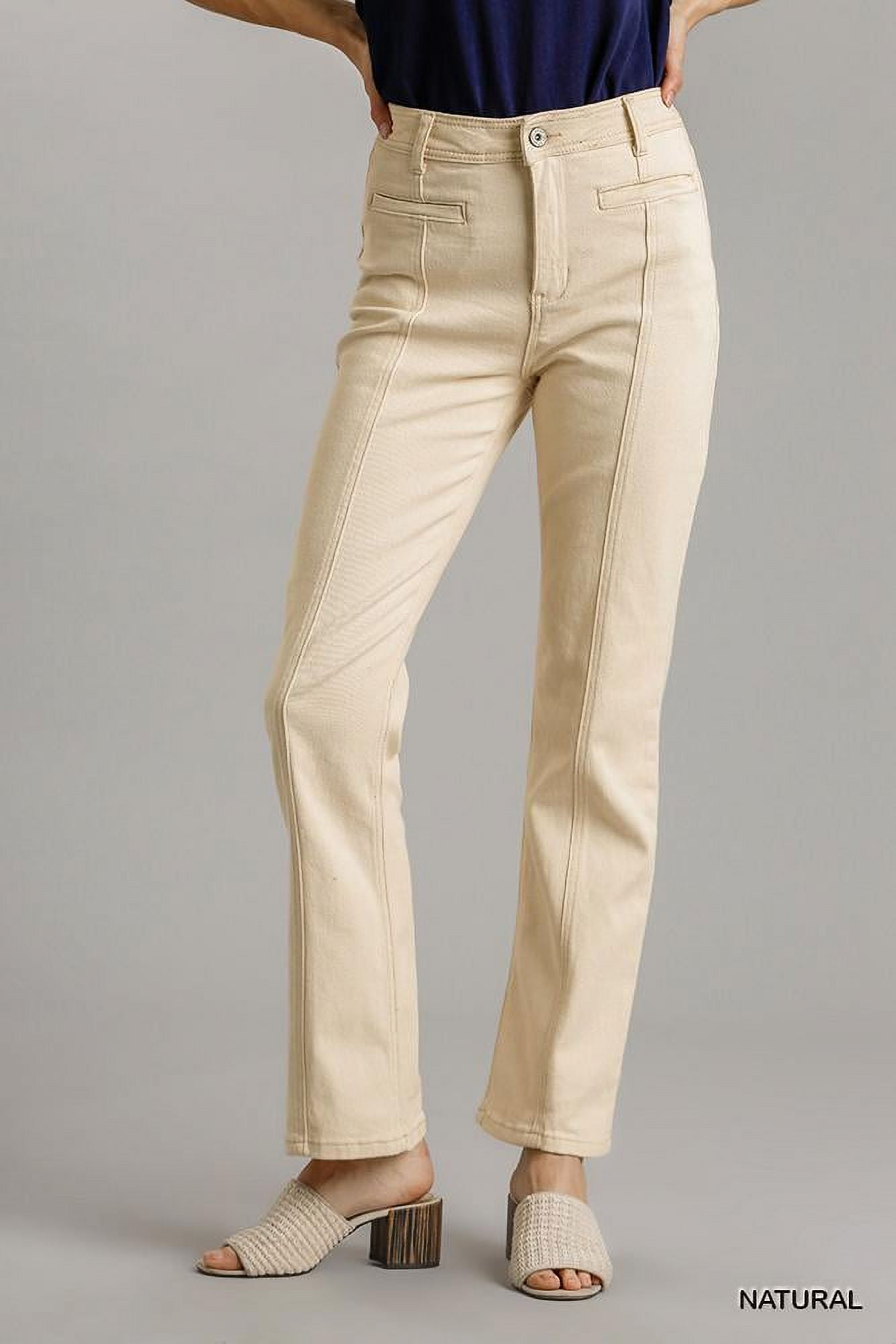 Buttoned Pockets Denim Straight Leg Jeans main image 1