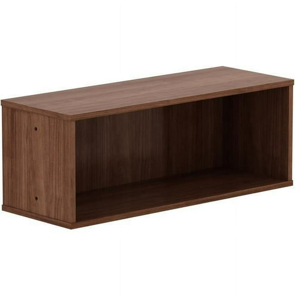 Panel System Open Storage Cabinet, Walnut