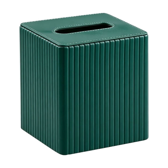 Panel Tissue Container Lid, Polyurethane Leather Tissue Support For Coffee Desk, Decorative Faux Leather Panel Organizer For Bathroom Office Desk, 5.51X5.51X5.51 In