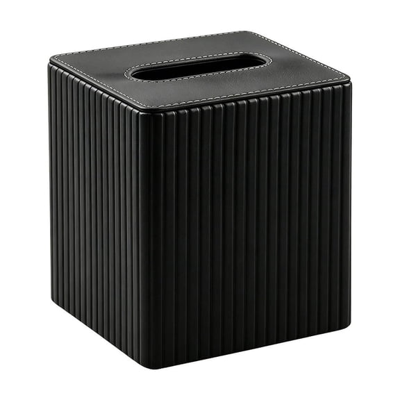 Panel Tissue Container Lid, Polyurethane Leather Tissue Support For Coffee Desk, Decorative Faux Leather Panel Organizer For Bathroom Office Desk, 5.51X5.51X5.51 In