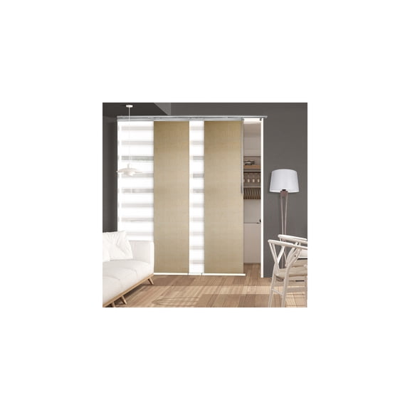 Panel Track System - Adjustable Width 48-88 Inches - 4 Panel Blinds - Steel Frame