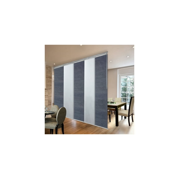 Panel Track System Blinds - Adjustable Width 58-110 Inches - Steel Rail