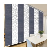 Panel Track System Room Divider - Adjustable Width 110-153, 7 Panel Blinds - Steel