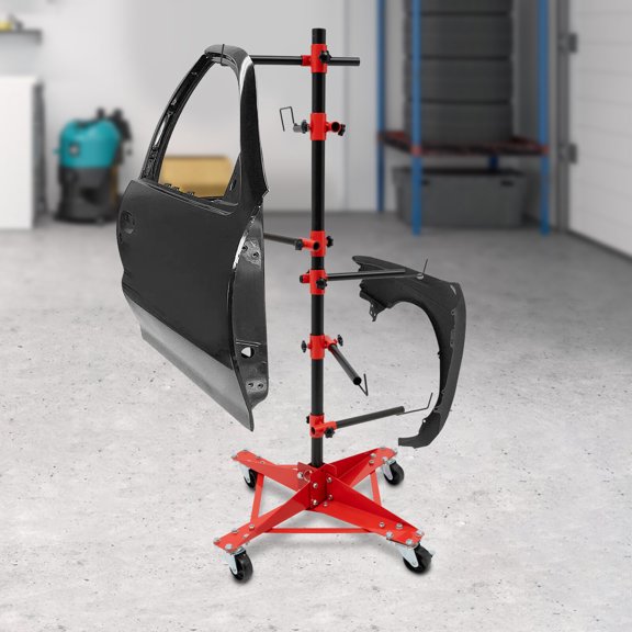 Panel Tree Paint Stand 100KG Adjustable 6 Hook Iron With Wheels