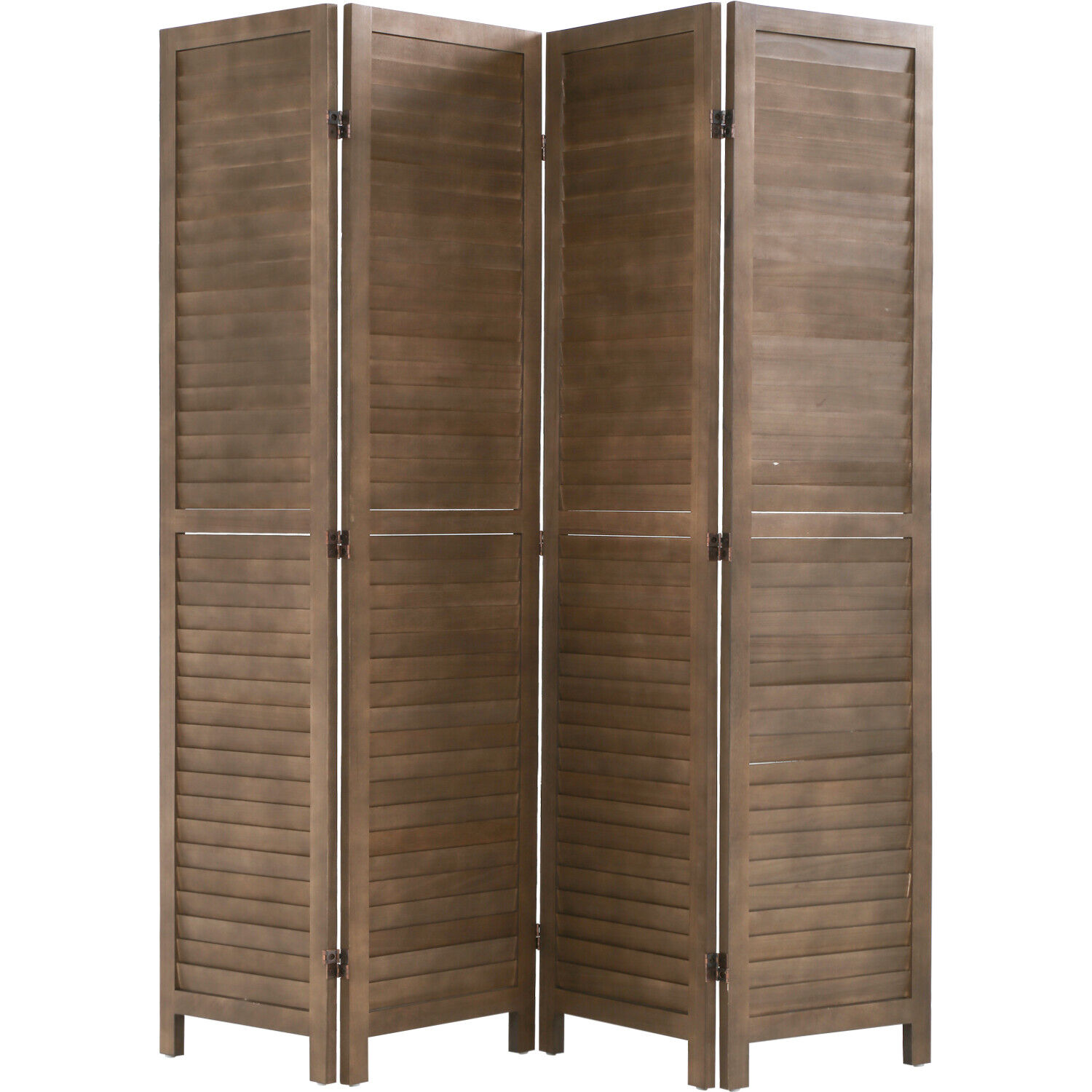 Panel Wood Room Divider Privacy Wall Divider Brown