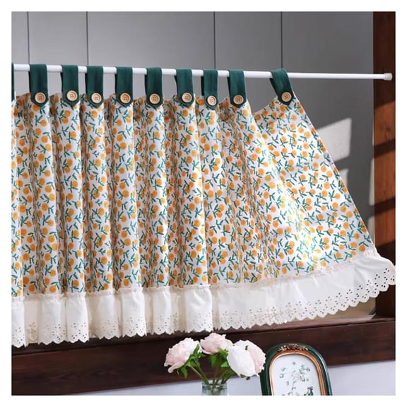 Panel curtains, bistro curtain for country house style, short kitchen curtains, bistro curtain, window covering for kitchen, bathroom, living room