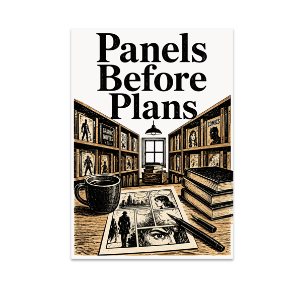 Panels Before Plans Graphic Novels Art - Book Lover - 13x19 Poster Print
