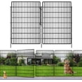 thumbnail image 1 of Panels Garden Fencing Animal Barrier with Lock  in(H) X ft(L) Dog Fence Outdoor for Yard Rustproof No Dig Decorative Tall Garden Fence Metal Wire Panel Border Rabbit Ground Stakes Fencing, 1 of 5