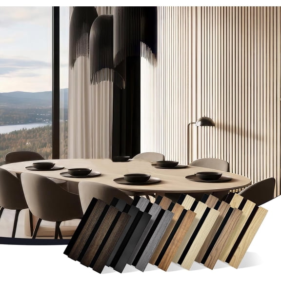 Panels for Wall 4.92"x7.68" Acoustic Panels for Interior Wall Decor,   Slat Wall Panel/Fluted Sound Absorbing Panel - 7 Color Samples 7