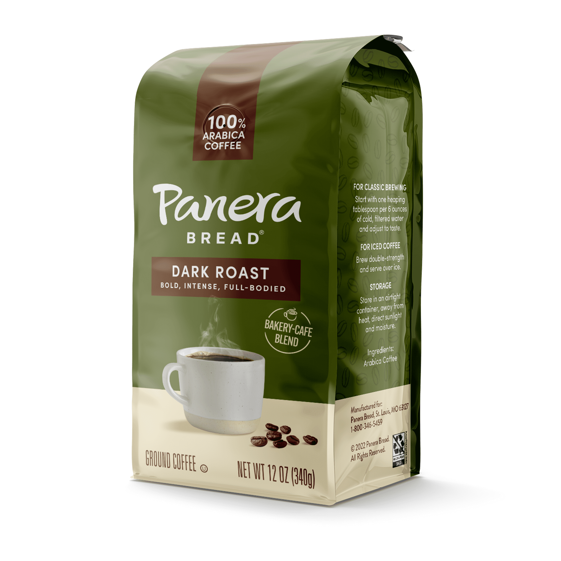 Panera Bread Dark Roast Ground Coffee, 12 oz Bag