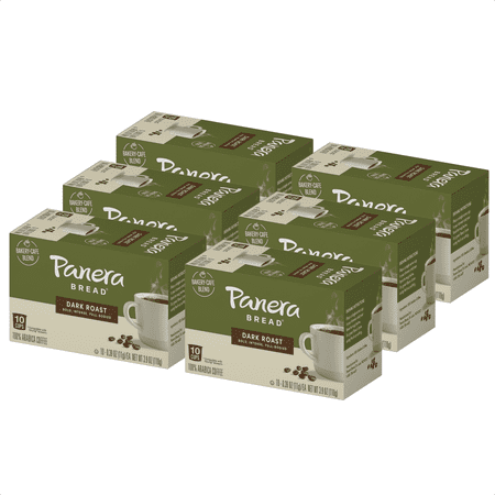 Panera Bread Dark Roast Single Serve Coffee Cups, 100% Arabica Coffee, Kosher, 10 Count (Pack of 6)