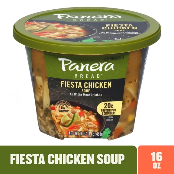 Panera Bread Fiesta Chicken Soup, 16 oz Ready-to-Heat Soup Cup (Refrigerated)