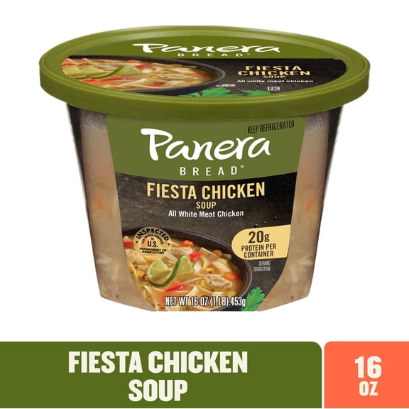 Panera Bread Fiesta Chicken Soup, 16 oz Ready-to-Heat Soup Cup (Refrigerated)