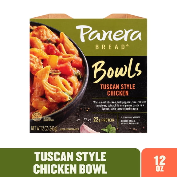 Panera Bread Bowls Tuscan Style Chicken, 12 oz Refrigerated Meal  22g Protein Pasta Bowl