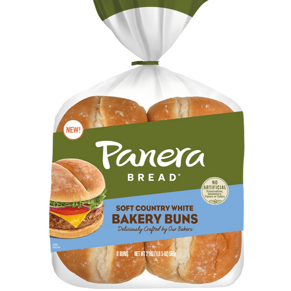 Panera Bread Hamburger Buns 8 Count, Shelf-Stable, Full Size