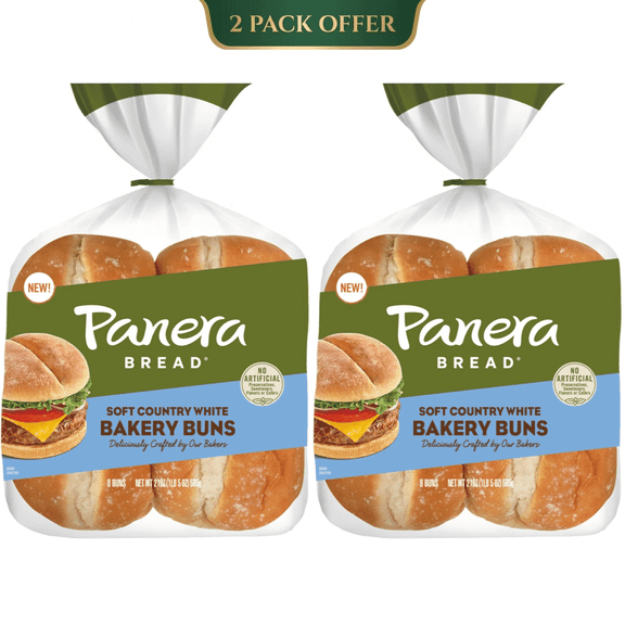 Panera Soft Country White Bakery Buns, 8 Count, 21 oz