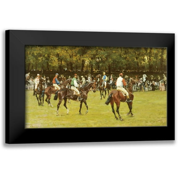 Panerai, Ruggero 14x10 Black Modern Framed Museum Art Print Titled - In The Paddock