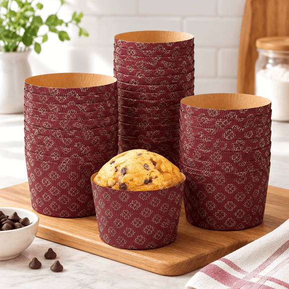 Panettone Paper Baking Molds, Brown, 5.1 x 4.3 x 3.5 Inch, 36 Count