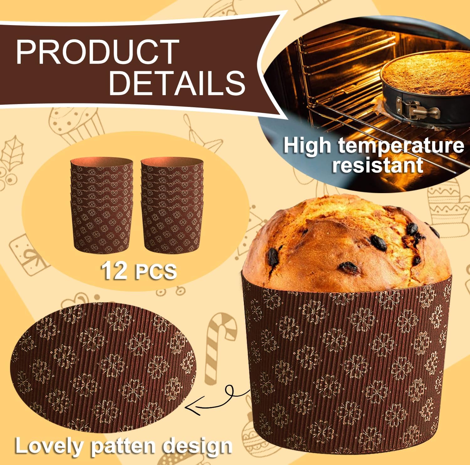 Paper Mold, 12 Pieces Paska Mold Easter Bread Paper Mold Kulich P