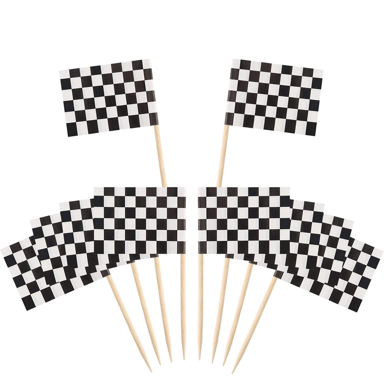 Race Car Birthday Party Decorations Set - Checkered Flag Banner & Cake Topper For Car Themed Parties, Happy Birthday Decor