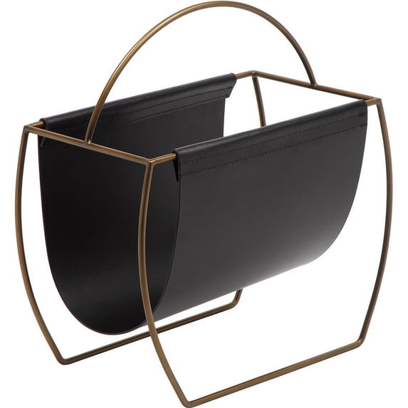 Pangea Home Blake Metal Magazine Rack in Black