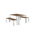 thumbnail image 1 of Pangea Home Breeze 3-piece Aluminum Patio Dining Set in White/Natural Teak, 1 of 13