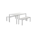 thumbnail image 1 of Pangea Home Breeze 3-piece Aluminum Patio Dining Set in White Frame/Polyresin, 1 of 13