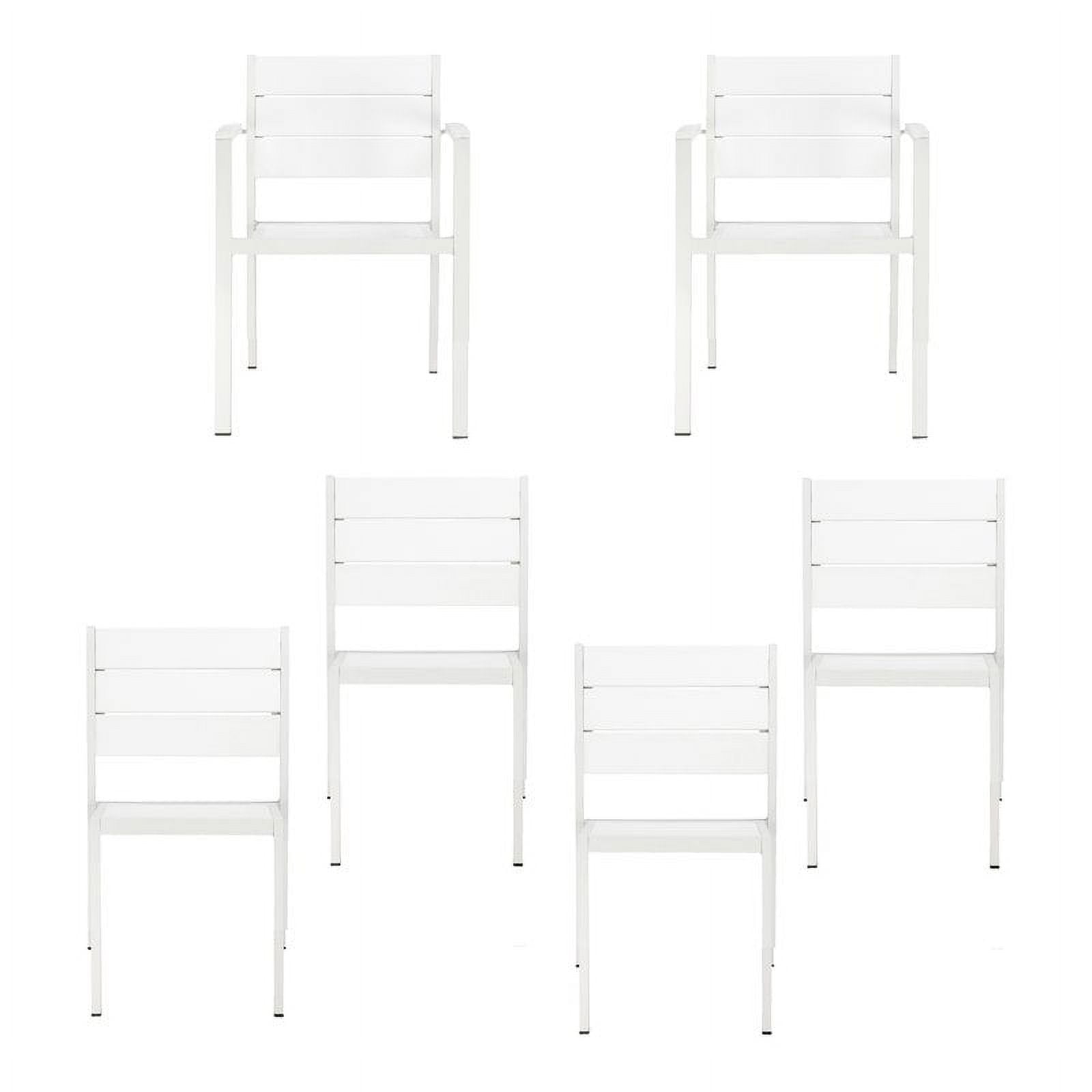 Pangea Home Breeze 35" Aluminum Dining Chairs in White (Set of 6