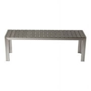 Pangea Home Breeze Modern Anodized Aluminum Frame Outdoor Bench in Gray