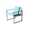 thumbnail image 1 of Pangea Home Chester Chair, Brushed Turquoise In Aluminum, Rattan, 1 of 6